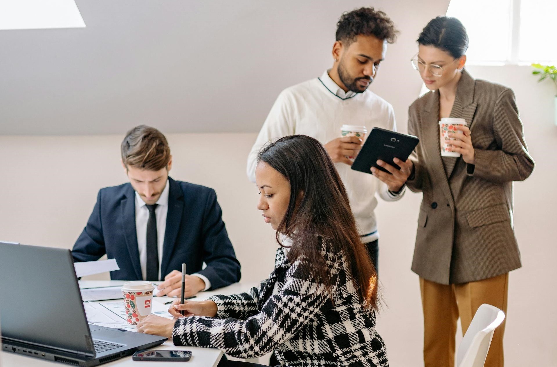 Collaborating young team of lawyers