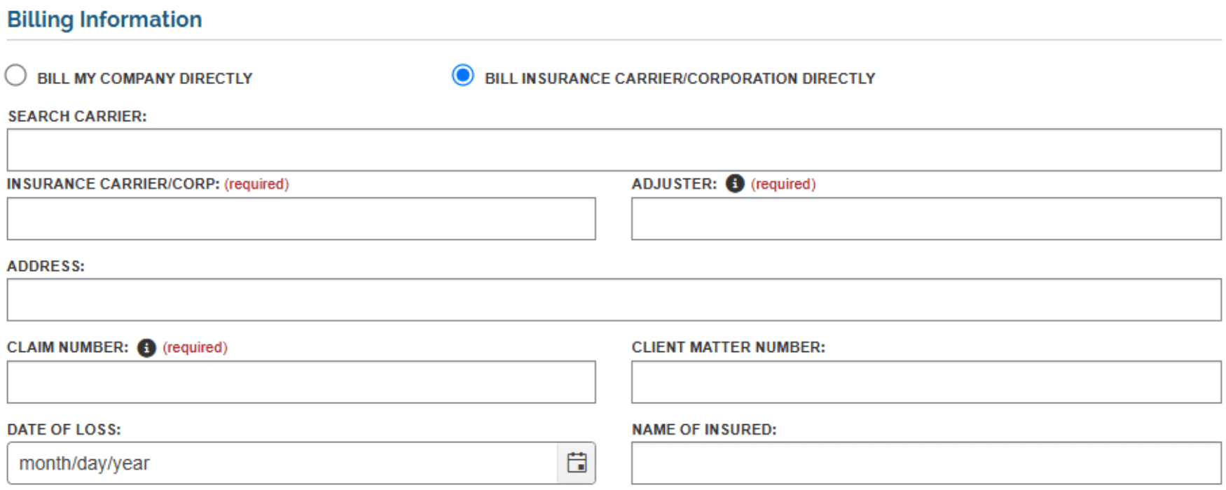 Client Portal COURT REPORTING Bill to Carrier Resized